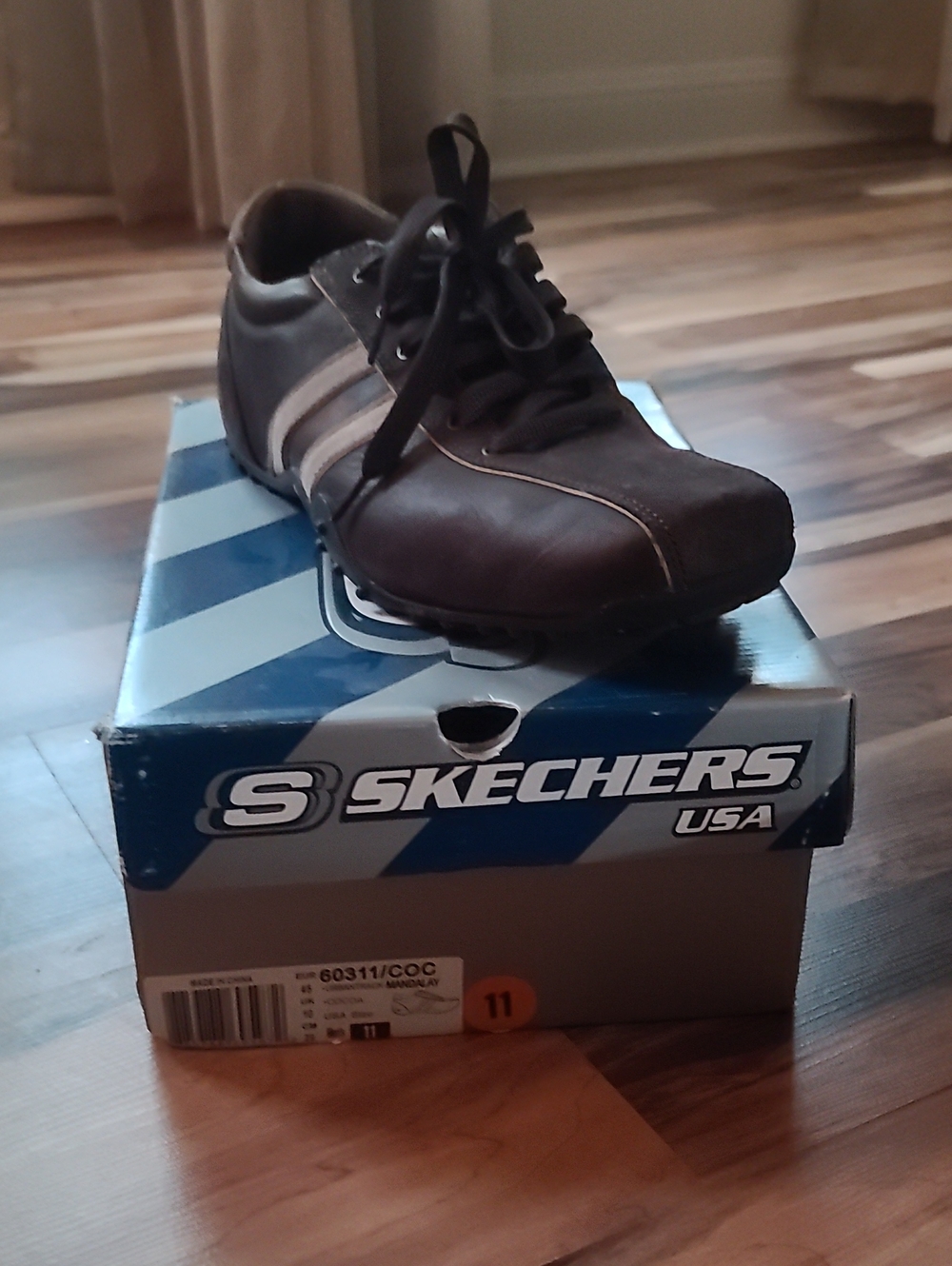 Skechers Men’s Dark Brown Lace-Up Casual Sneaker